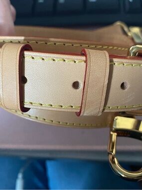 Cachet ya Leather Women’s Bandoliere Strap in Natural with Yellow Stitching